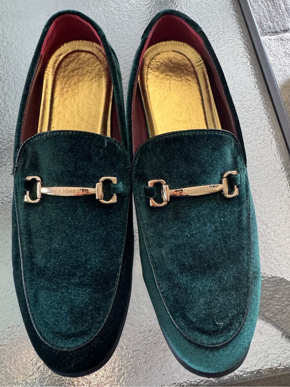 COSIDRAM Men’s Green Velvet Dress Loafers